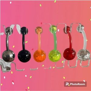 Bundle of 6 naval rings. 5 acrylic and and 1 stainless steel